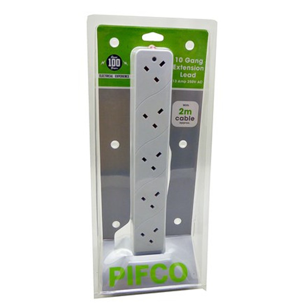 PIFCO - 10 GANG 2M TOWER EXTENSION LEAD