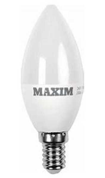 6w = 40w =  470 lumens - Maxim - LED - Candle - BC - PA - Pearl - Cool White