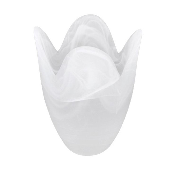 Set Of 3 Marble Effect Glass Shades - Tulip Shape