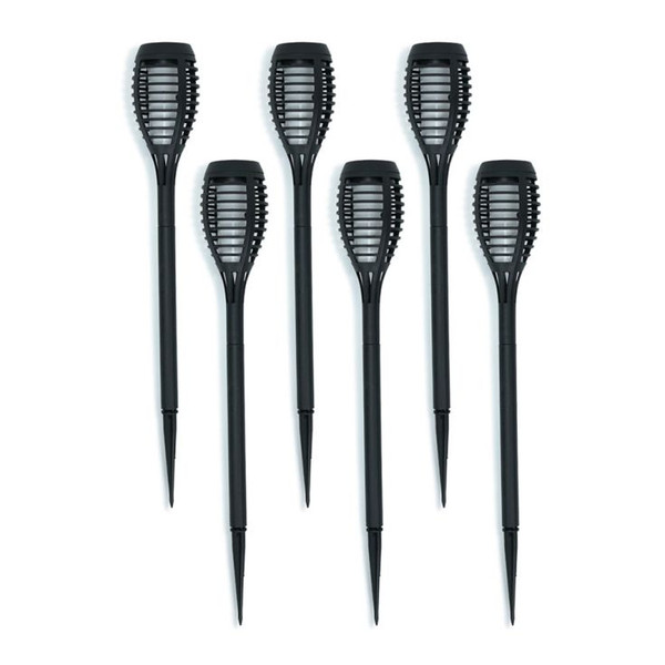 IP44 Set of 6 LED Flame Solar Stake Lights