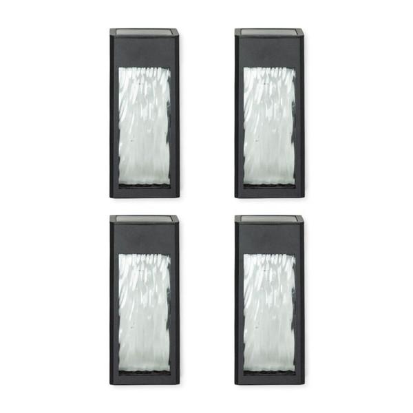 IP44 Set of 4 LED Multifunction Wall and Fence Solar Lights
