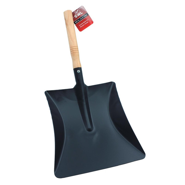 8.5" METAL DUST PAN WITH WOODEN HANDLE