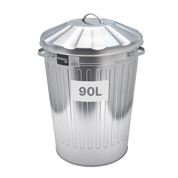 90L GALVANISED TRASH BIN