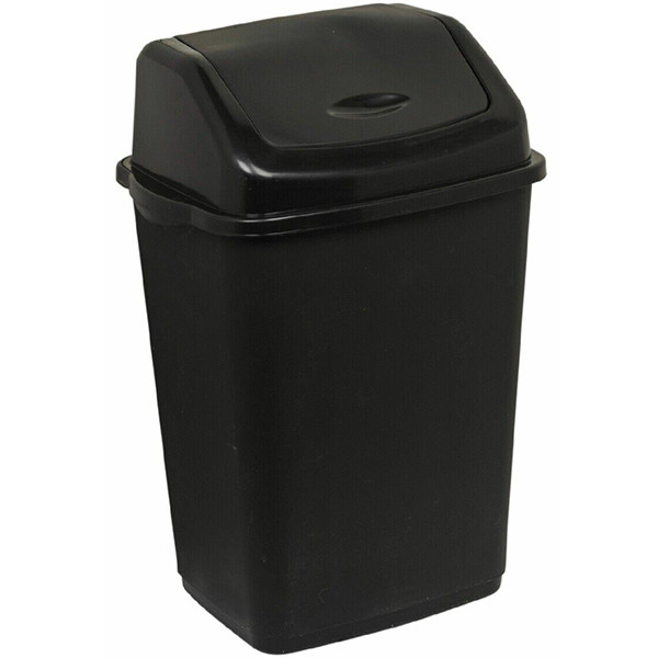 Plastic Swing Bin Black 50l
