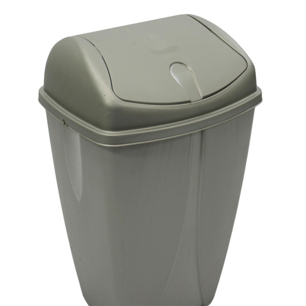 Plastic Swing Bin Silver 50l