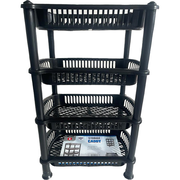 Four Tier Storage Basket Caddy Black