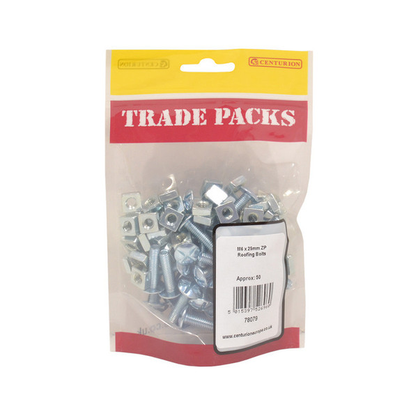 Roofing Bolts - Zinc Plated - M6 x 25mm - (50 PK)