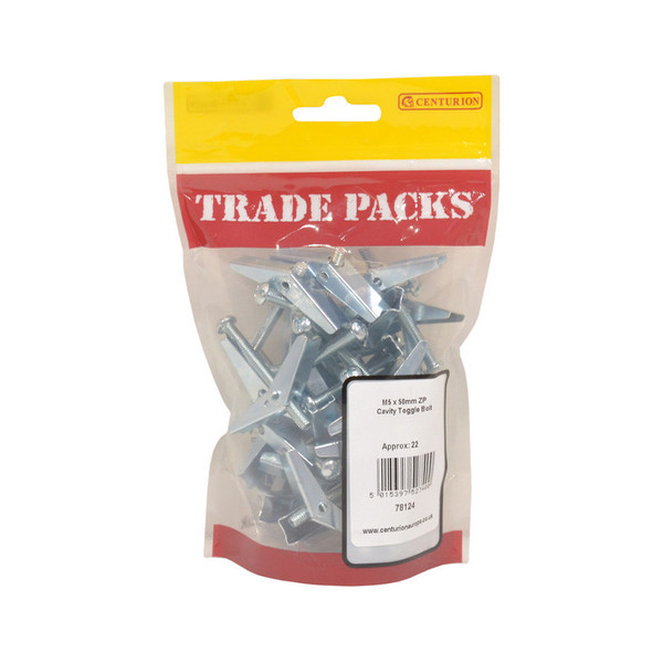 Cavity Toggle Bolt - Zinc Plated - M5 x 50mm - (22 PK)
