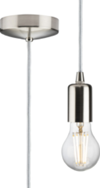 1.8m E27 Contemporary Pendant Set - Brushed Chrome