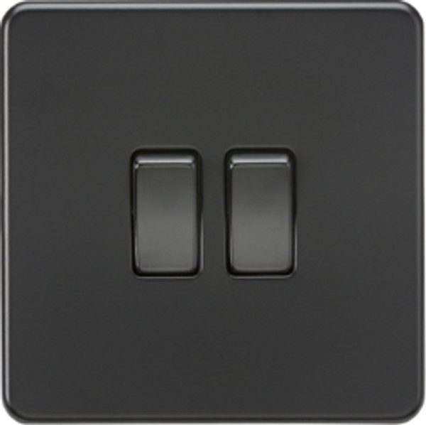 10AX 2G 2-way Switch - Matt Black with black rockers