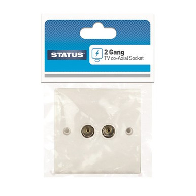 Smashed Aerial Socket STATUS - 2 GANG CO-AXIAL TV AERIAL SOCKET