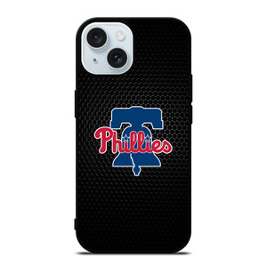 PHILADELPHIA PHILLIES MLB METAL LOGO iPhone 15 Case Cover PHILADELPHIA PHILLIES MLB METAL LOGO iPhone 15 Case Cover