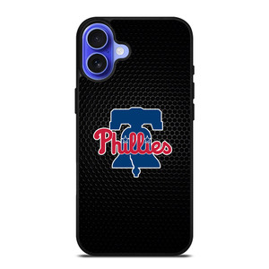 PHILADELPHIA PHILLIES MLB METAL LOGO iPhone 16 Case Cover PHILADELPHIA PHILLIES MLB METAL LOGO iPhone 16 Case Cover