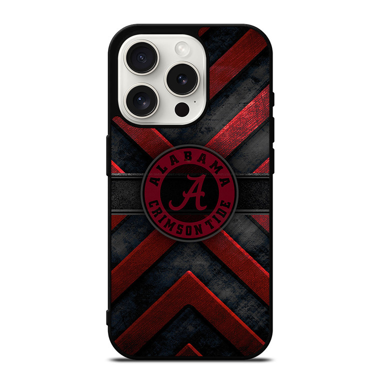 ALABAMA CRIMSON TIDE STRIPE LOGO iPhone 15 Pro Case Cover