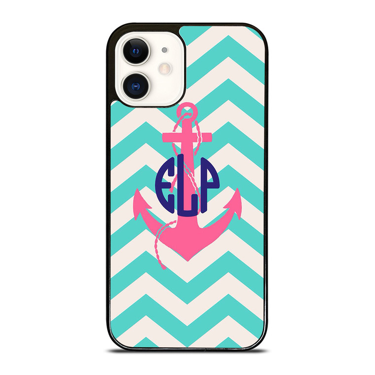 ANCHOR MONOGRAM STRIPE LOGO iPhone 12 Case Cover