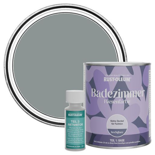 Badezimmer Fliesenlack, Hochglanz - Blaugrau