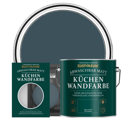 Küchenwandfarbe, Matt - Abendblau