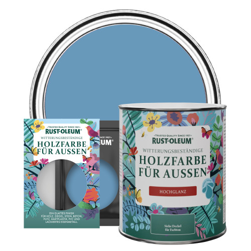 Holzfarbe Für Aussen, Hochglanz - Kornblumenblau