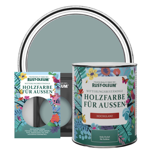 Holzfarbe Für Aussen, Hochglanz - Greshamblau