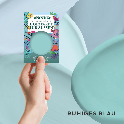 Holzfarbe Für Aussen Testerbox  -  Ruhiges Blau