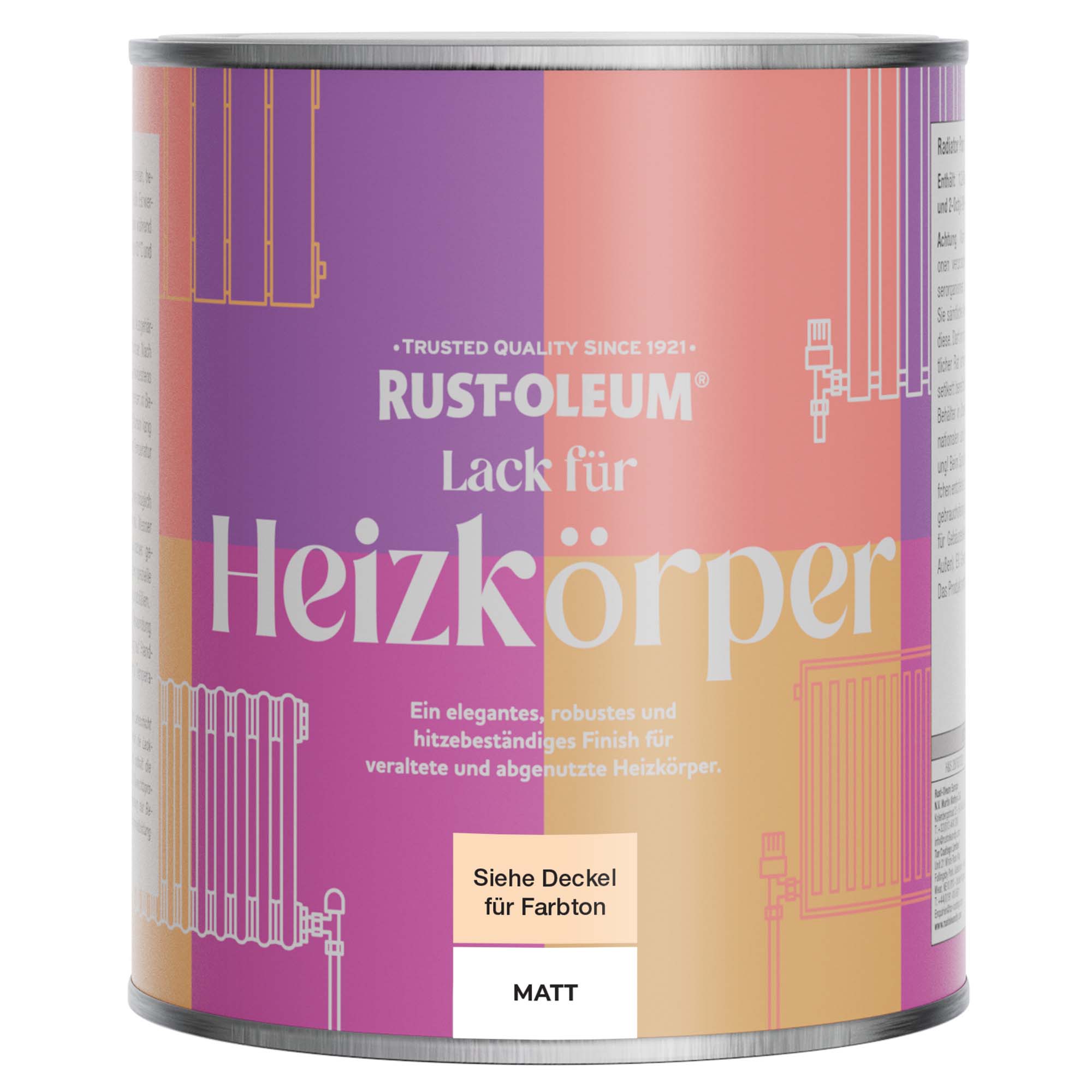 Heizkörperlack, Matt - Bordeaux 750ml