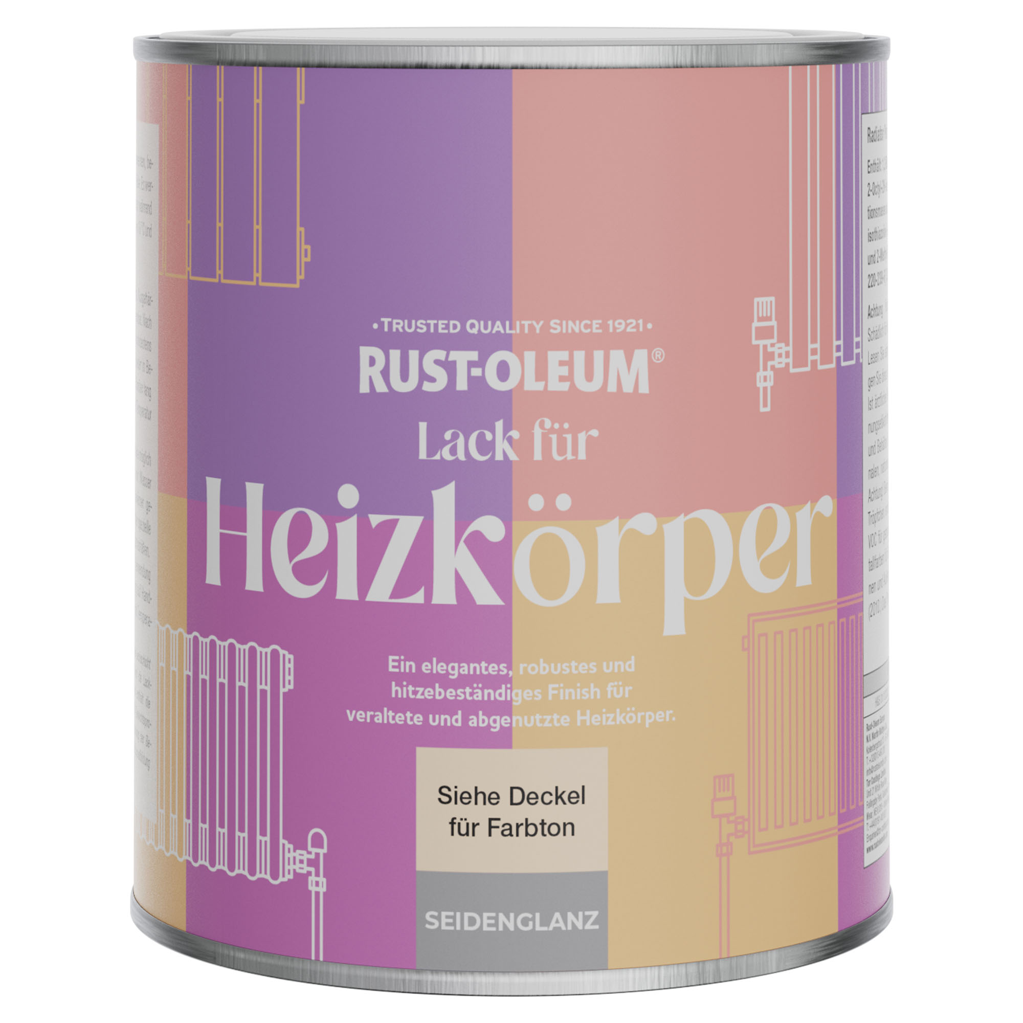 Heizkörperlack, Seidenglanz - Bordeaux 750ml