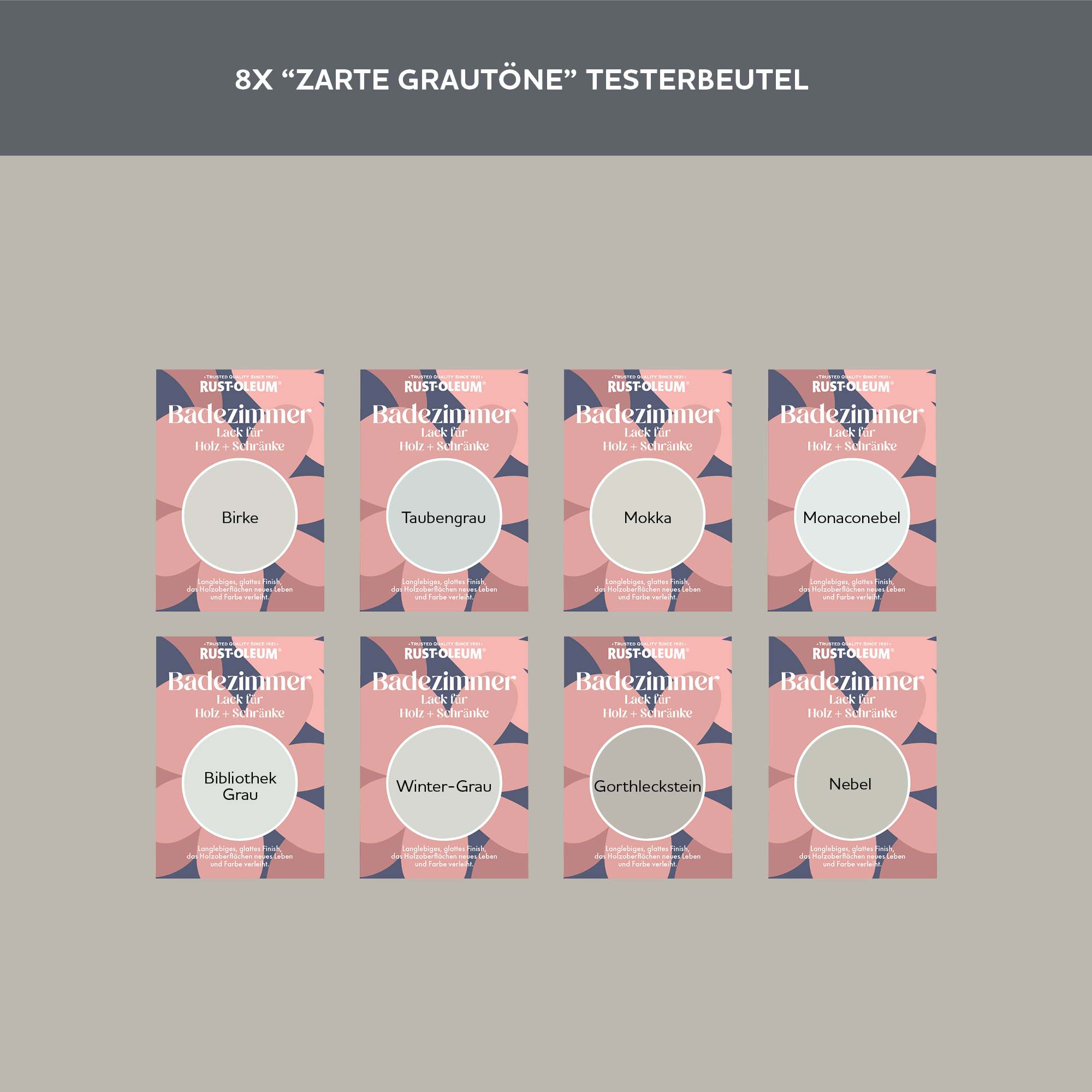 Badezimmer Holz und Schränke Testerbox -  Zarte Grautöne