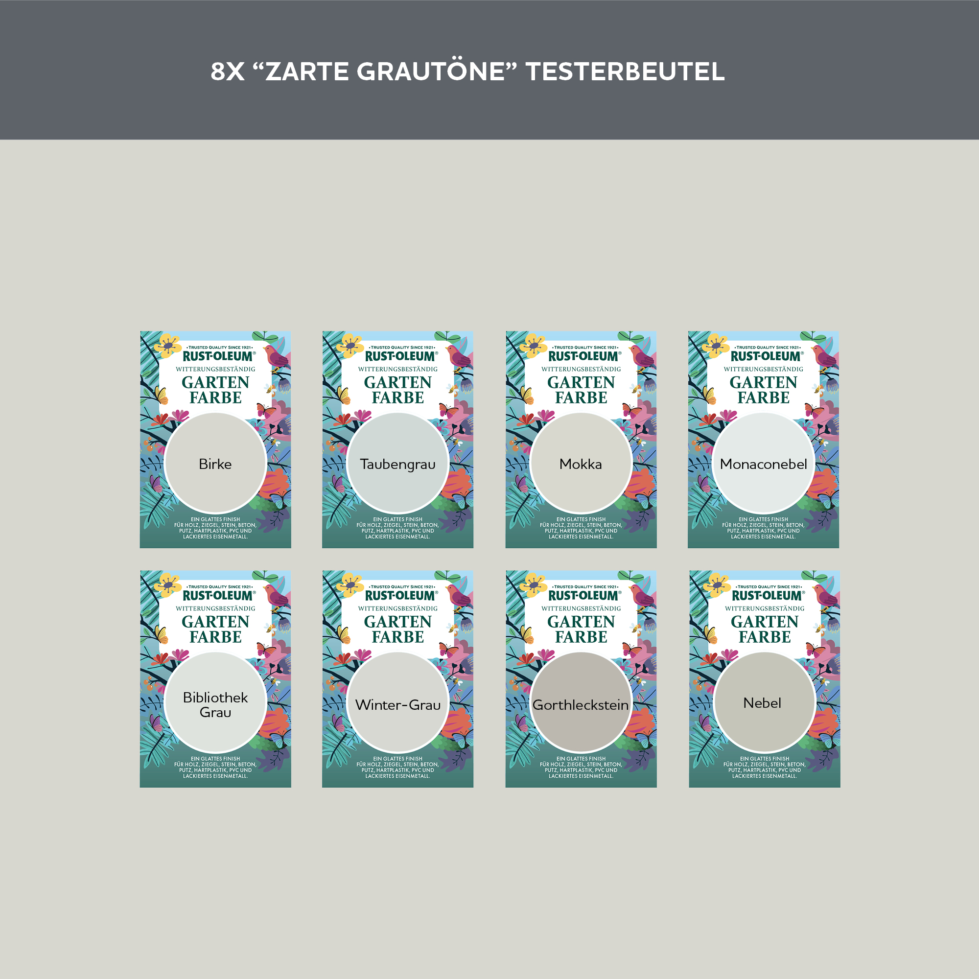 Holzfarbe Für Aussen Testerbox -  Zarte Grautöne