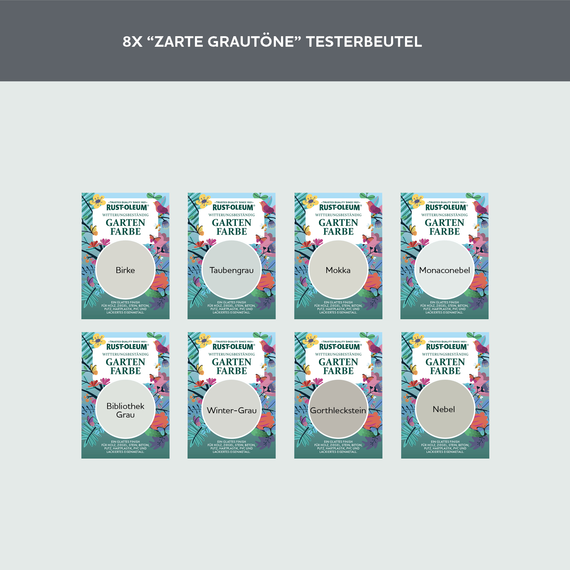 Holzfarbe Für Aussen Testerbox -  Zarte Grautöne