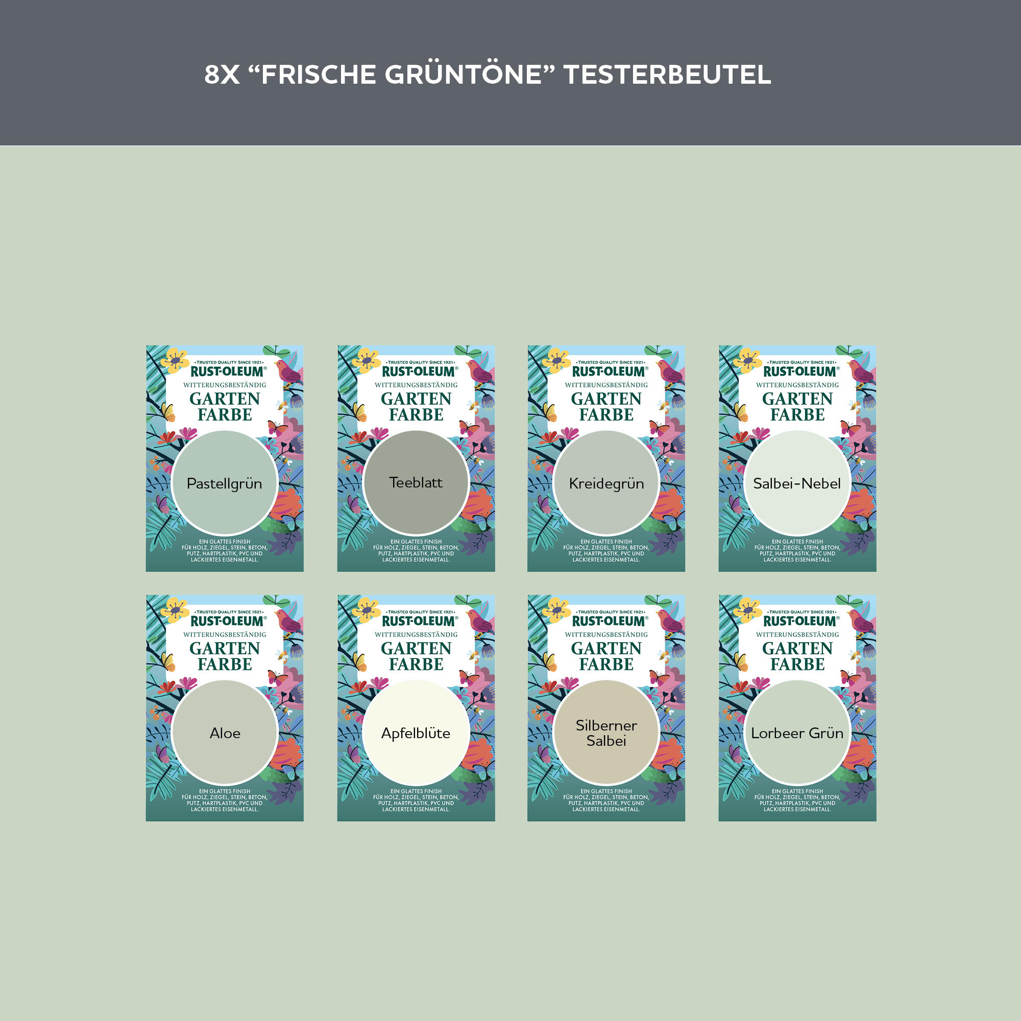 Holzfarbe Für Aussen Testerbox  -  Frische Grüntöne