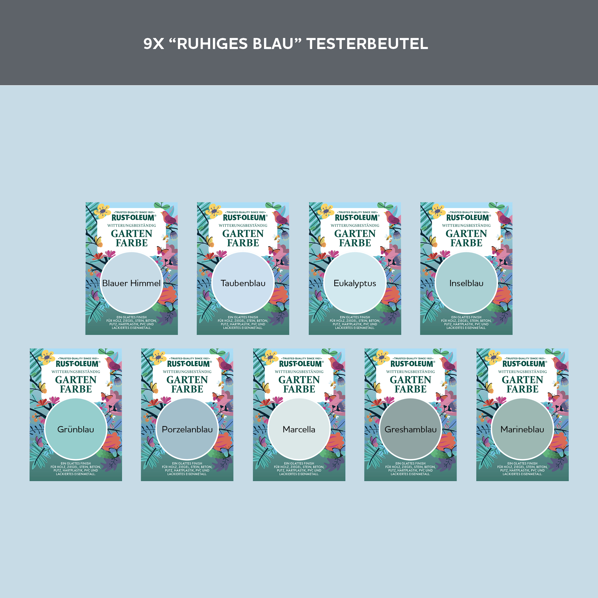 Holzfarbe Für Aussen Testerbox - Ruhiges Blau