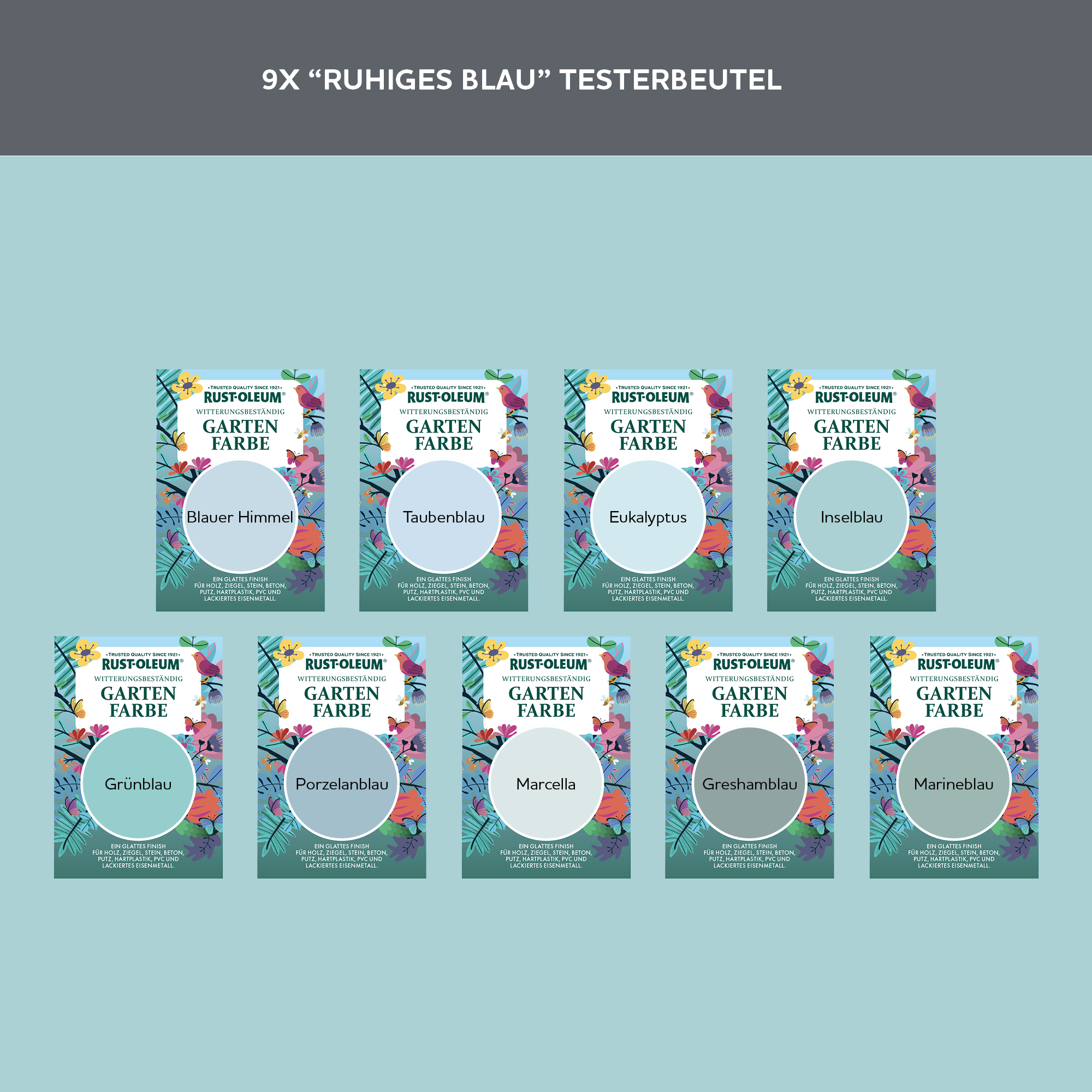 Holzfarbe Für Aussen Testerbox - Ruhiges Blau