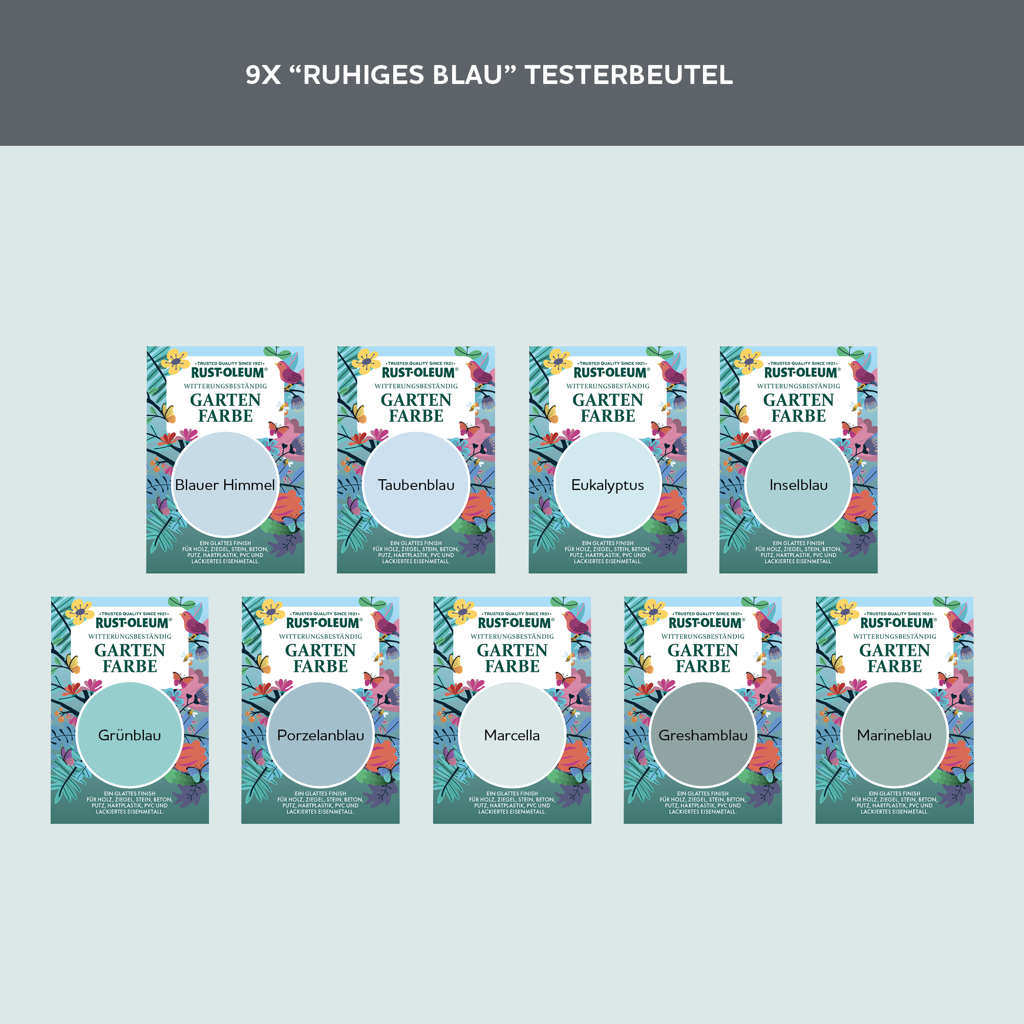 Holzfarbe Für Aussen Testerbox - Ruhiges Blau