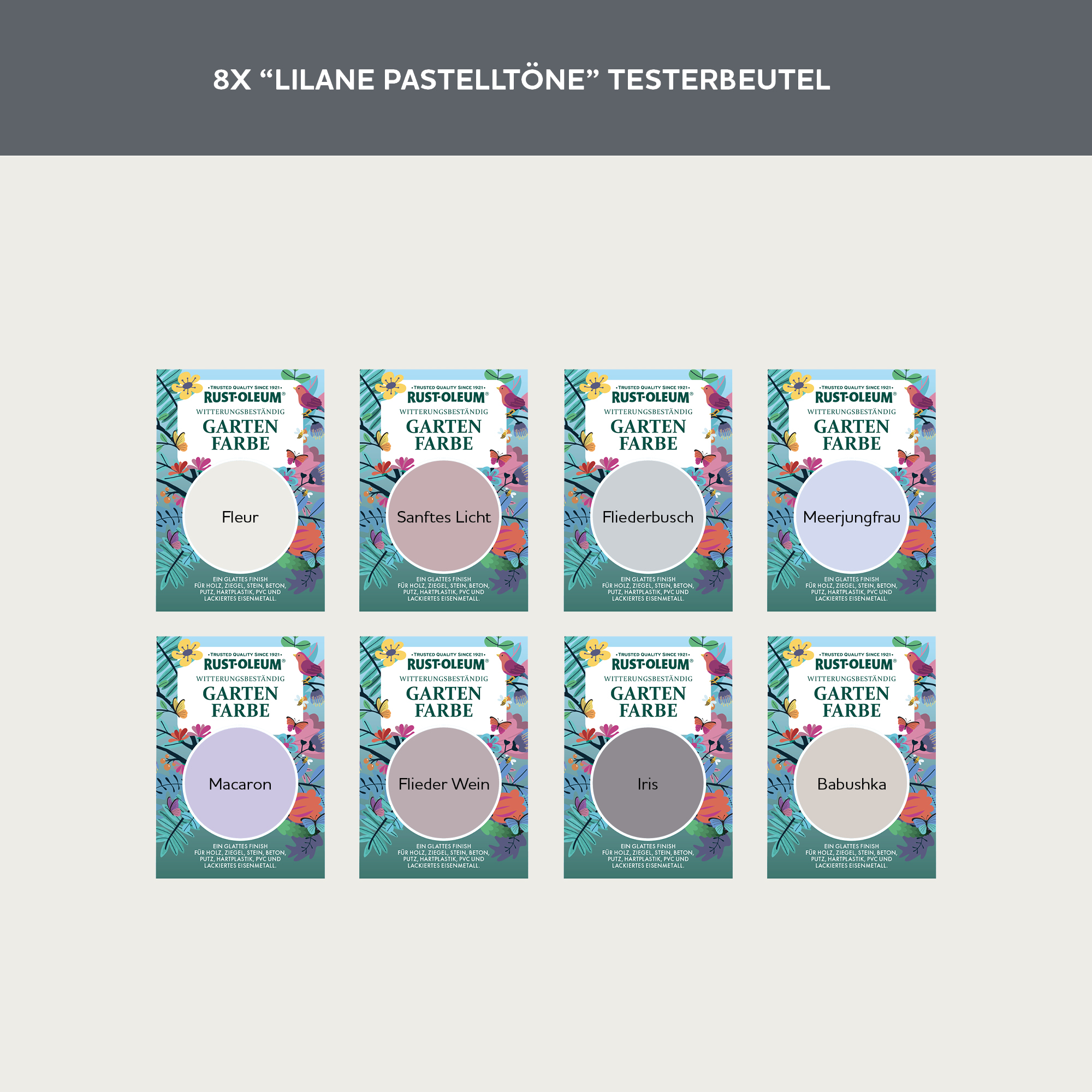 Holzfarbe Für Aussen Testerbox  -  Lilane Pasteltöne