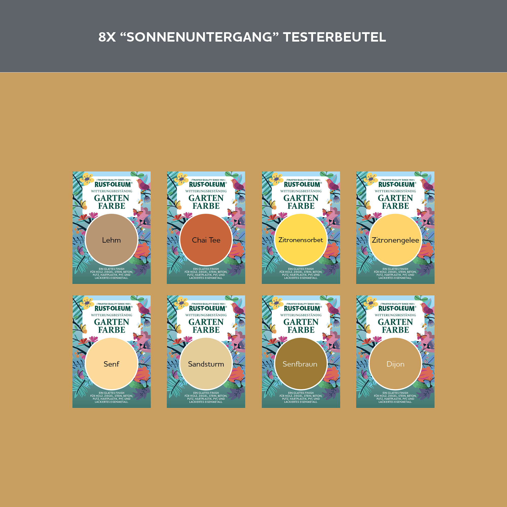 Holzfarbe Für Aussen Testerbox  -  Sonnenuntergang