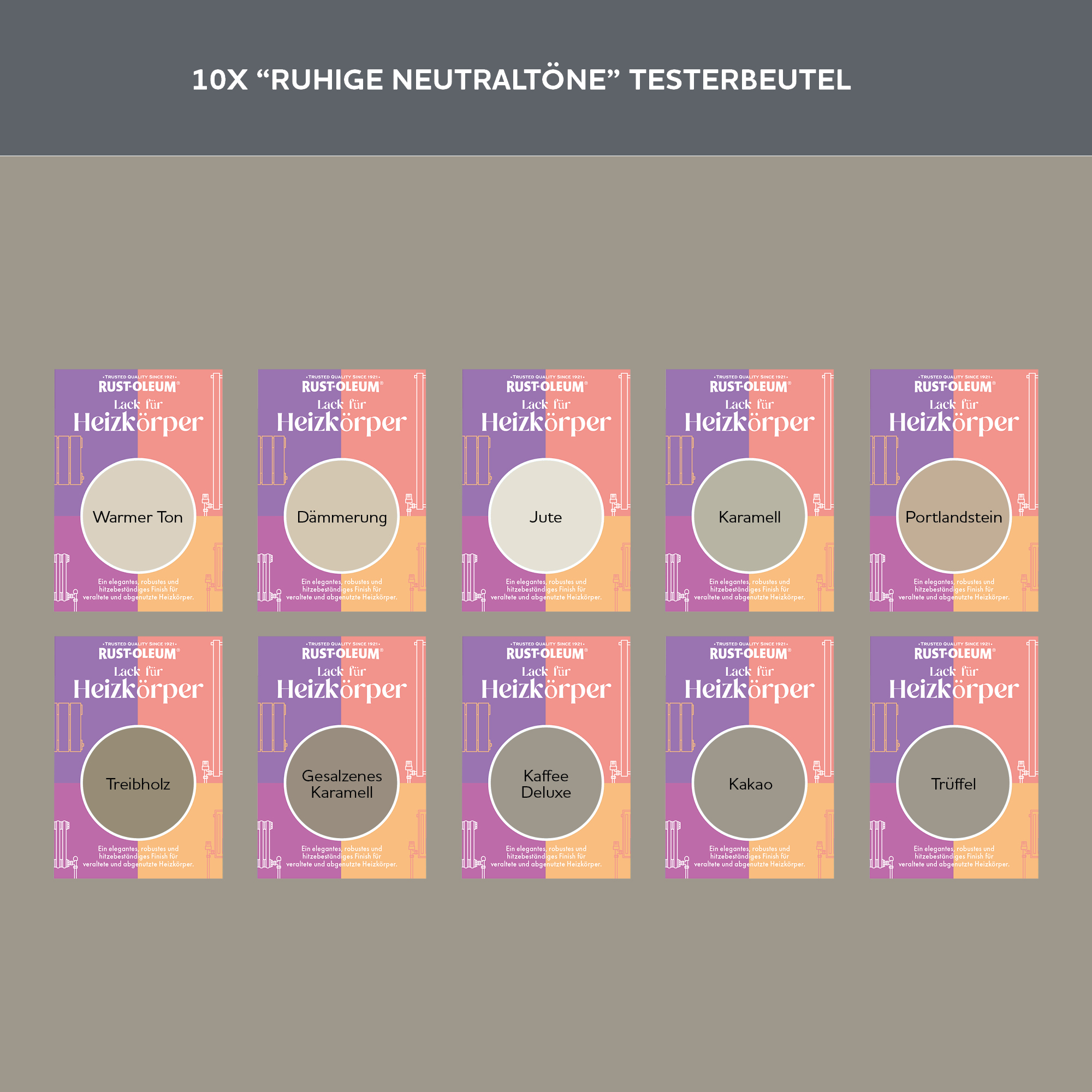 Heizkörper Testerbox  -  Ruhige Neutraltöne