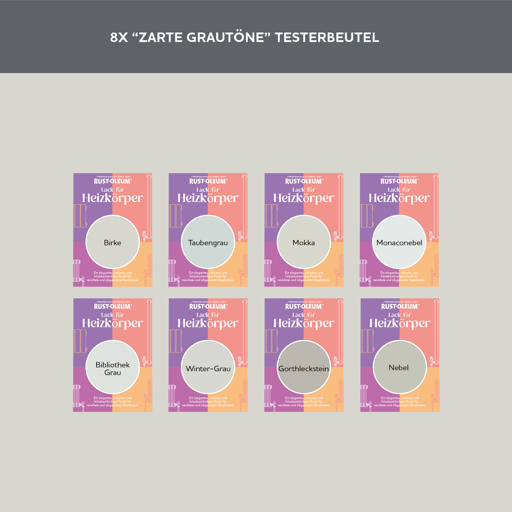 Heizkörper Testerbox -  Zarte Grautöne