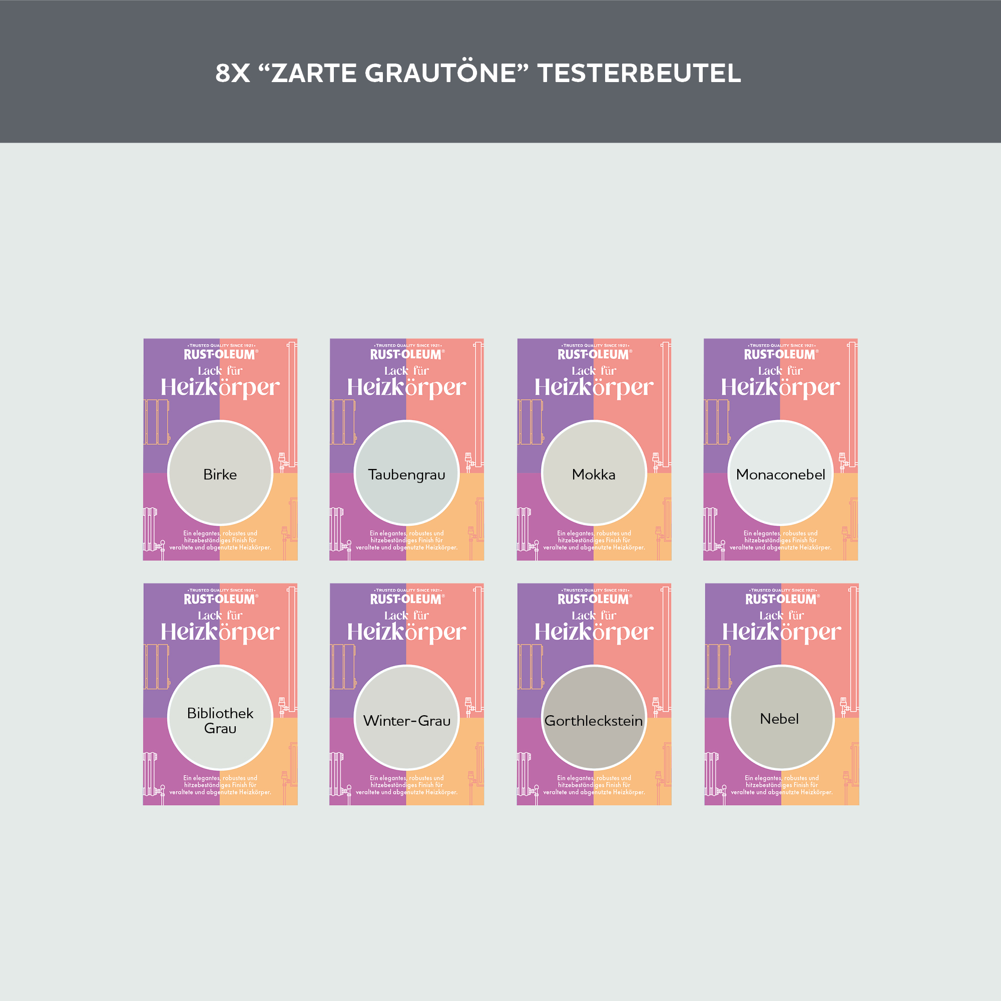 Heizkörper Testerbox -  Zarte Grautöne