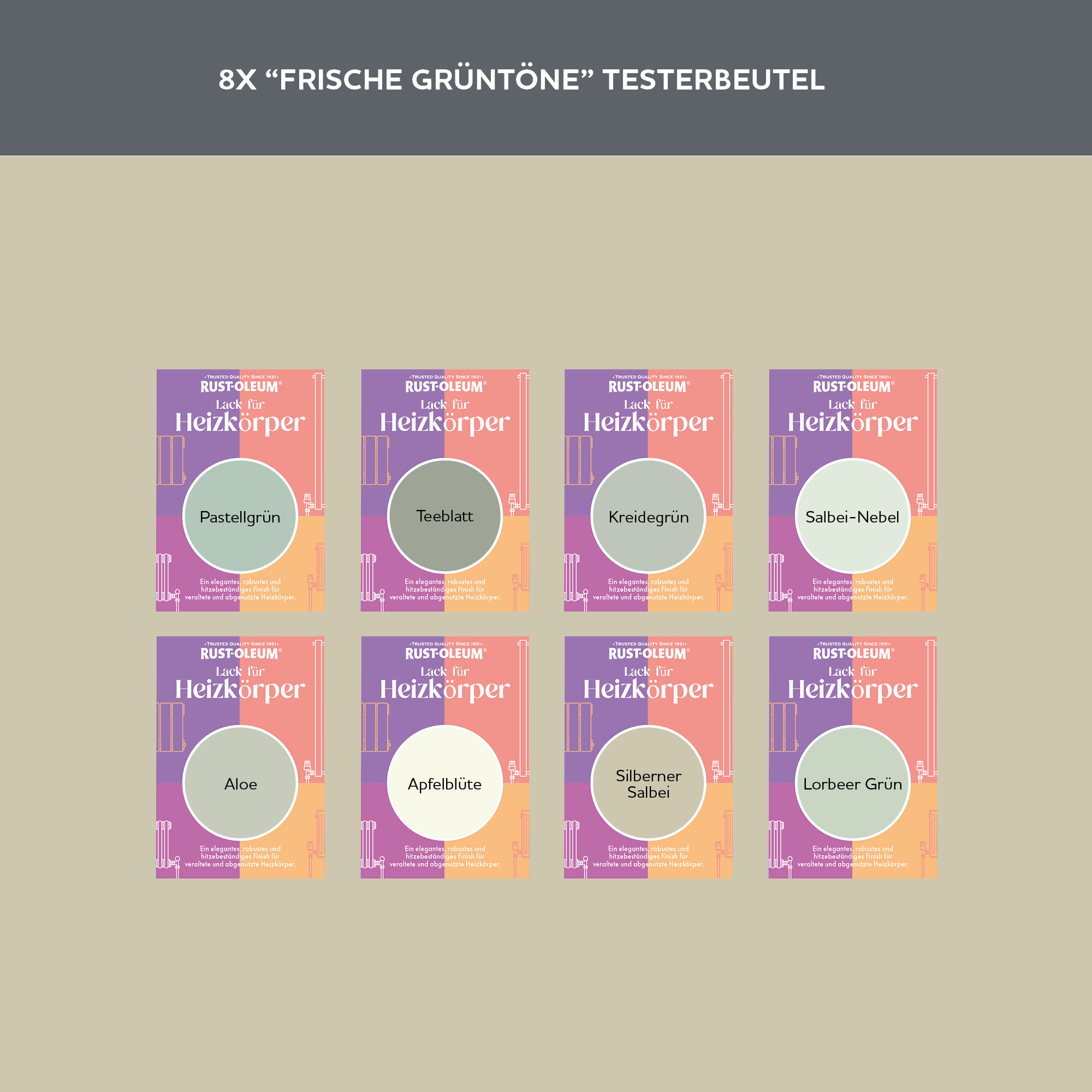 Heizkörper Testerbox  -  Frische Grüntöne