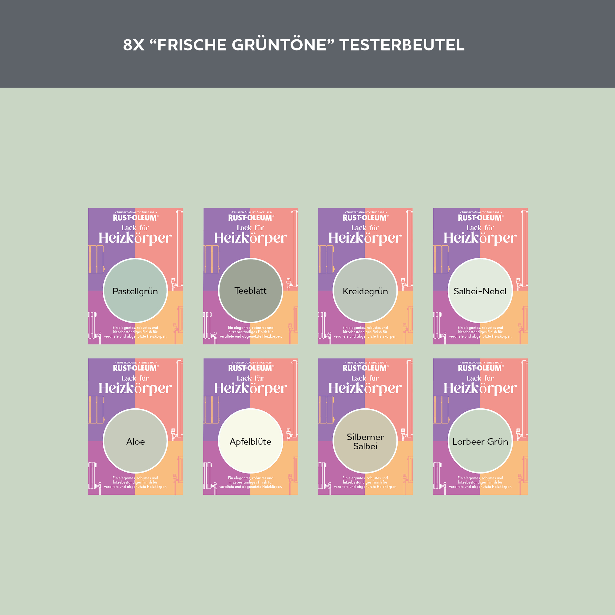 Heizkörper Testerbox  -  Frische Grüntöne