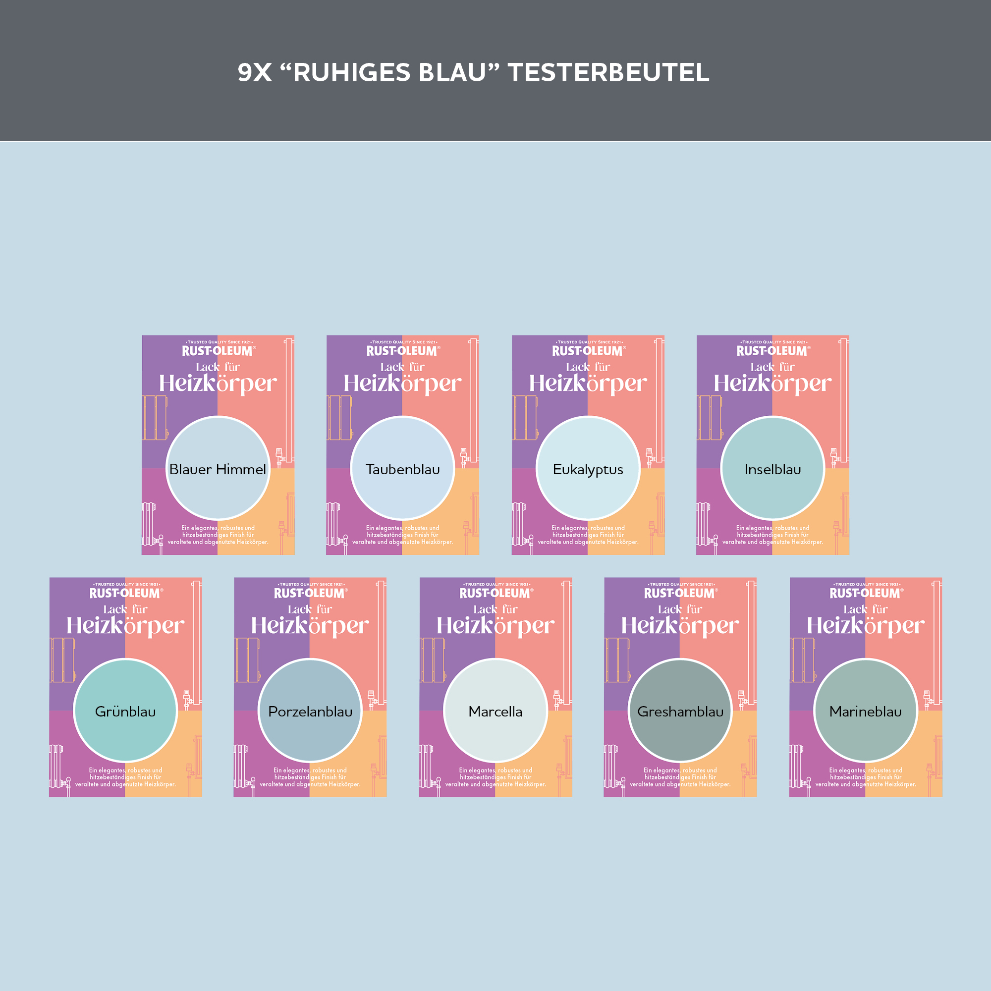 Heizkörper Testerbox - Ruhiges Blau