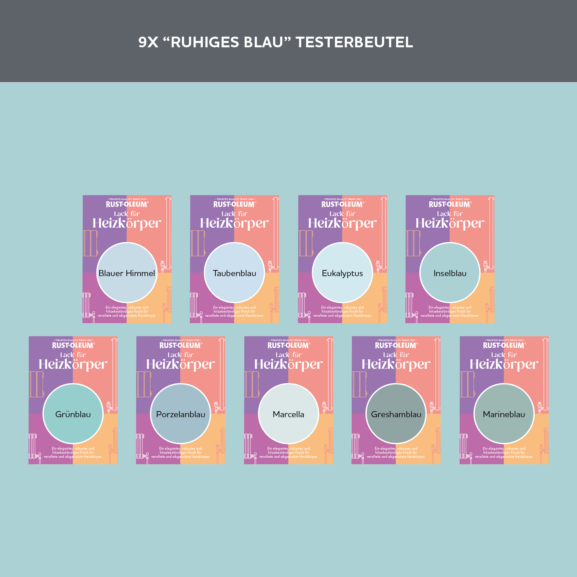 Heizkörper Testerbox - Ruhiges Blau