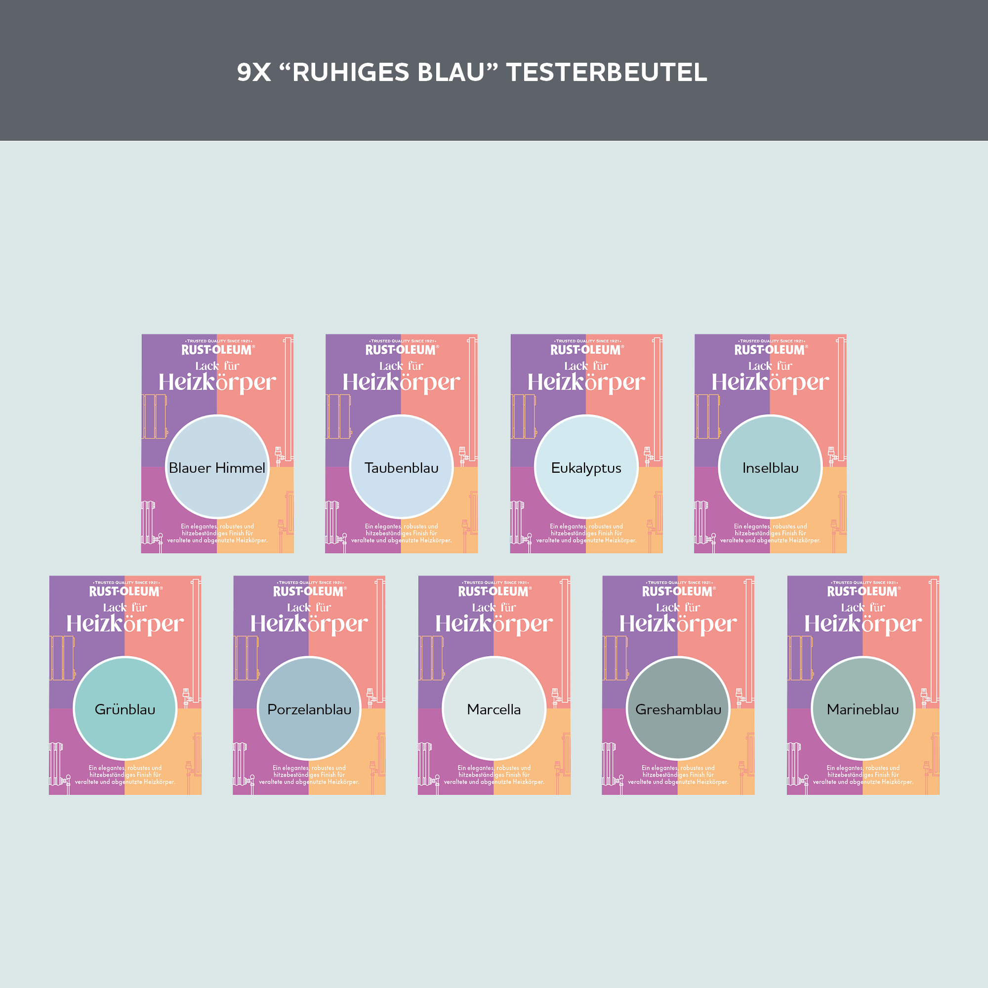 Heizkörper Testerbox - Ruhiges Blau