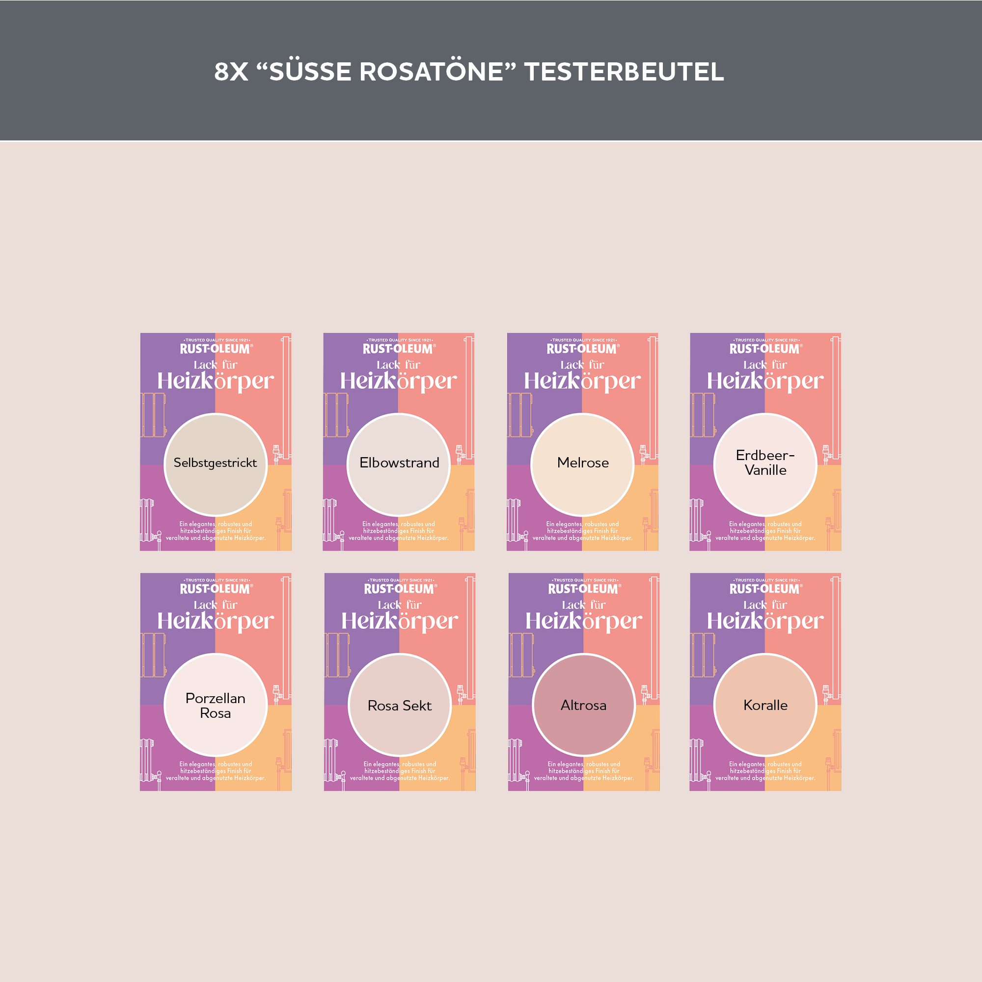 Heizkörper Testerbox  -  Süße Rosatöne