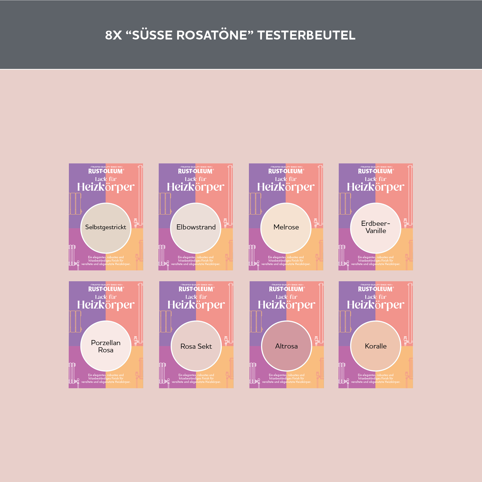 Heizkörper Testerbox  -  Süße Rosatöne