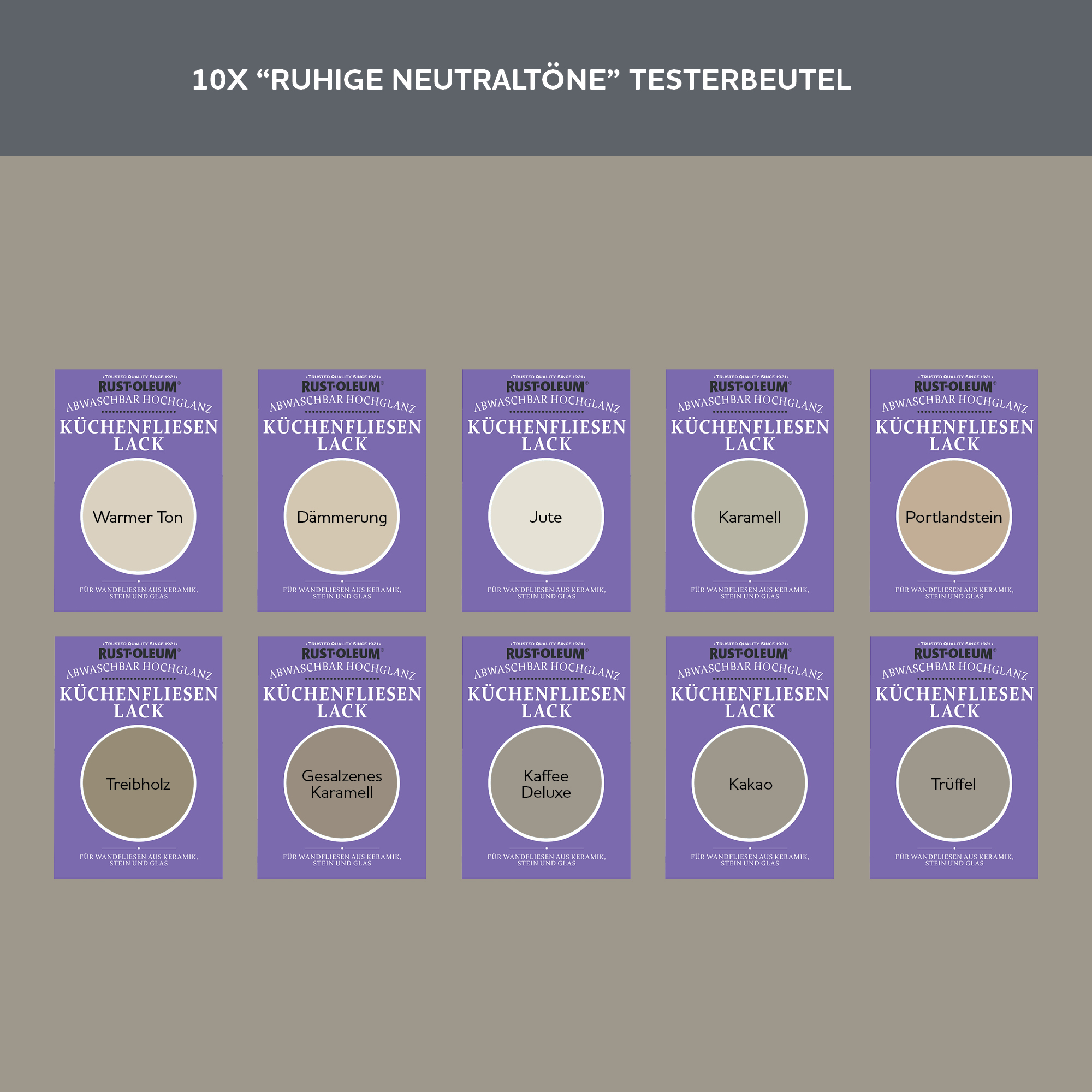 Küchenfliesen Testerbox  -  Ruhige Neutraltöne