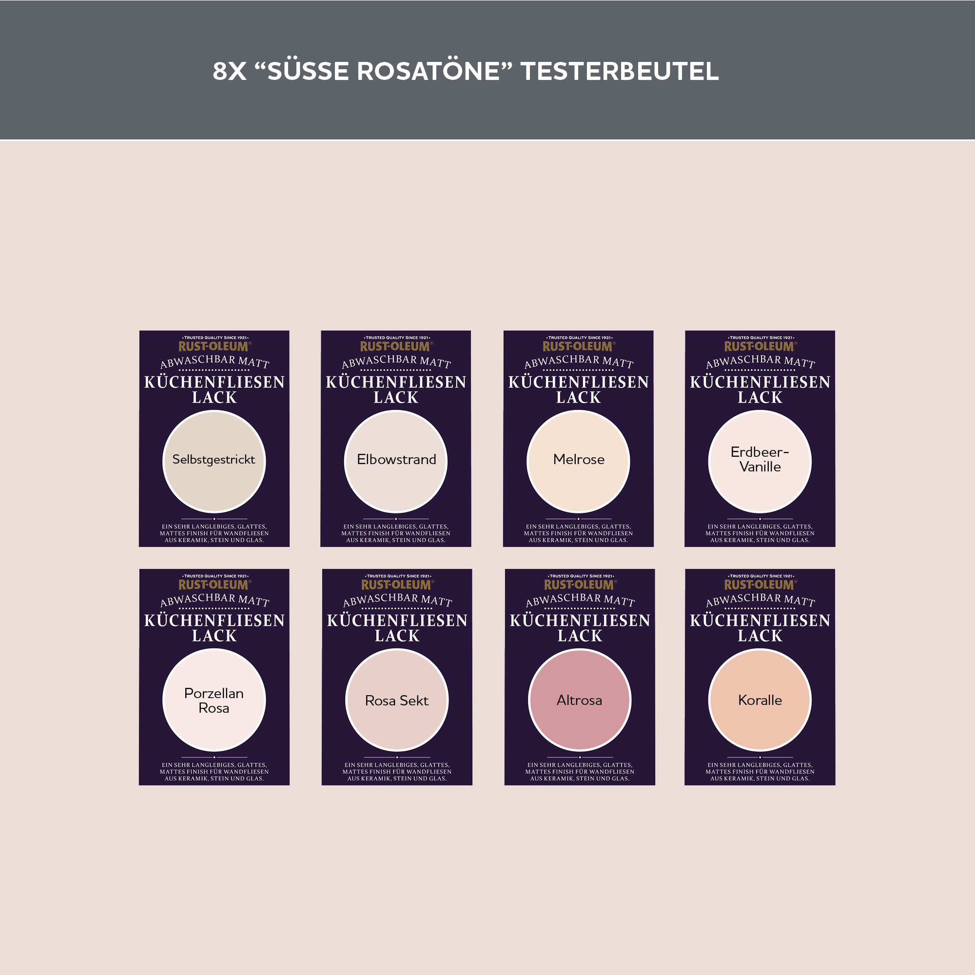 Küchenfliesen Testerbox  -  Süße Rosatöne