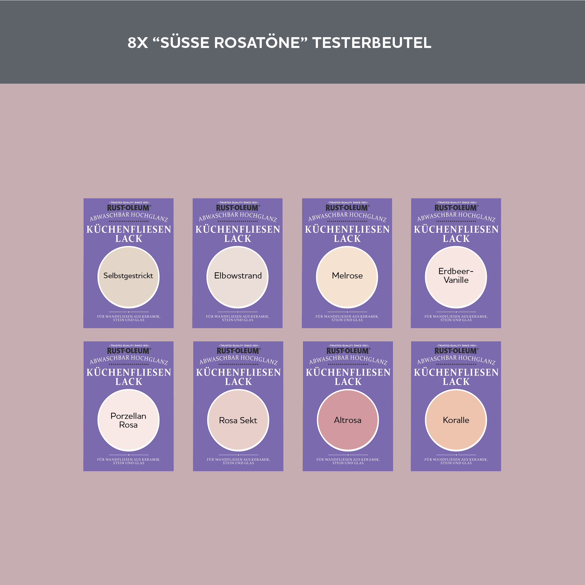 Küchenfliesen Testerbox  -  Süße Rosatöne