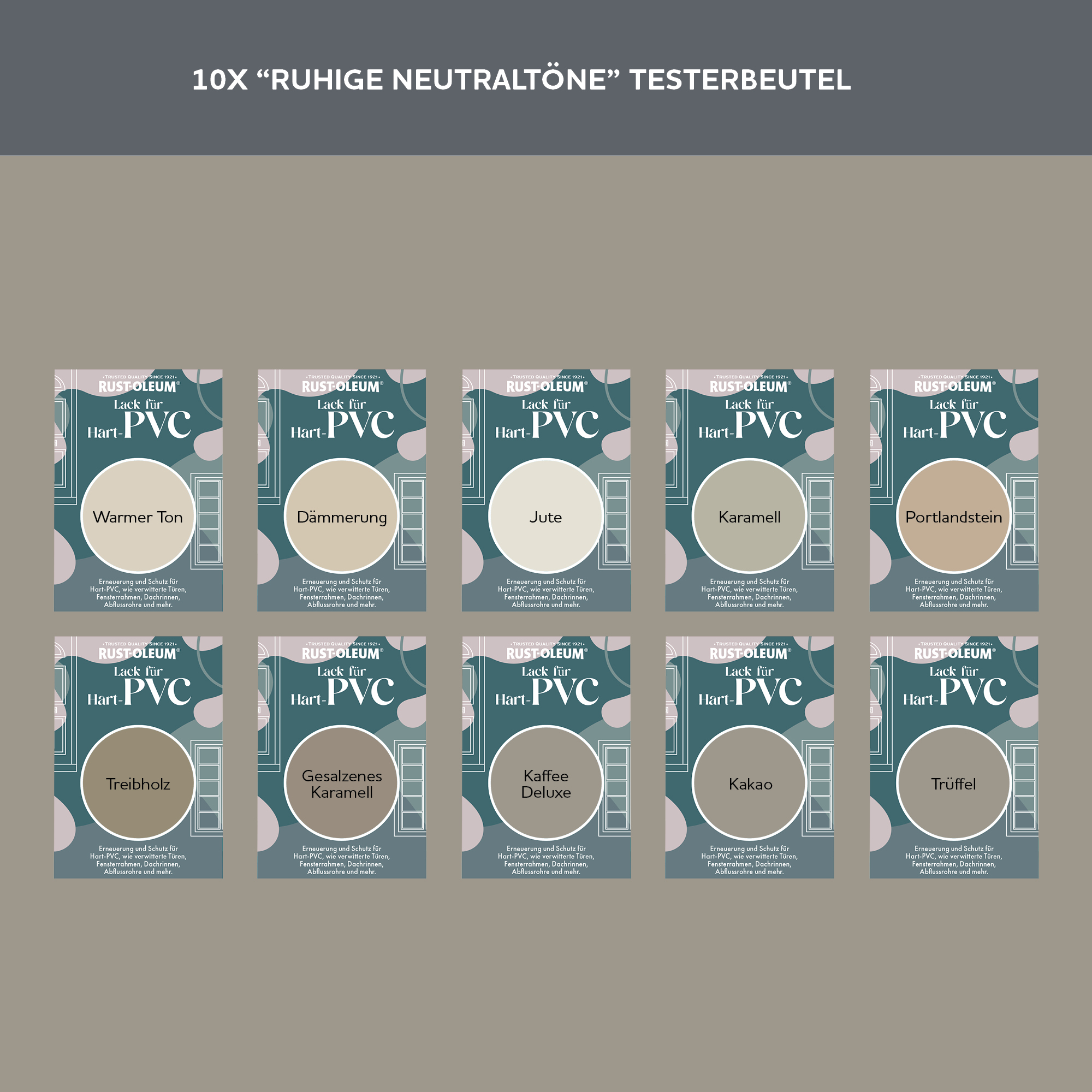 PVC-Lack Testerbox  -  Ruhige Neutraltöne