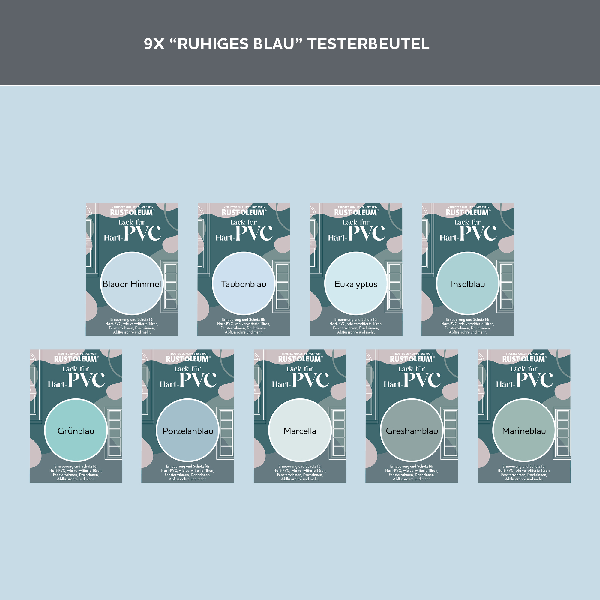 PVC-Lack Testerbox - Ruhiges Blau